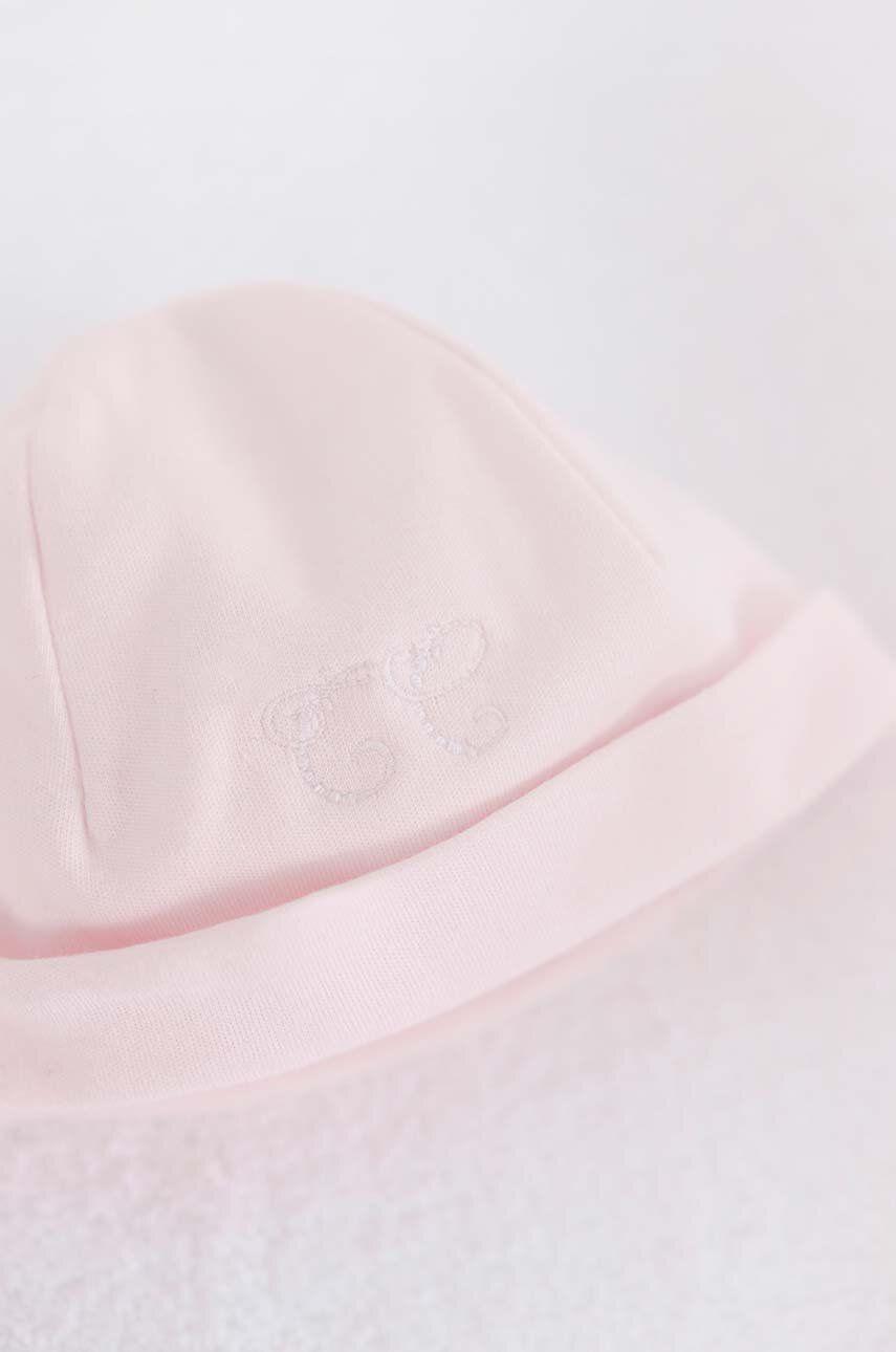 Tartine et Chocolat czapka bawełniana niemowlęca kolor różowy z cienkiej dzianiny bawełniana - TARTINE ET CHOCOLAT