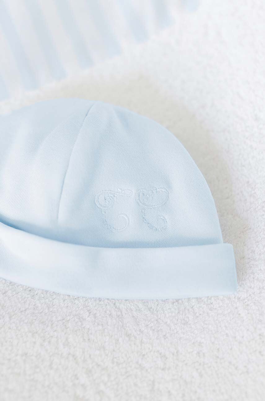 Tartine et Chocolat czapka bawełniana niemowlęca kolor niebieski z cienkiej dzianiny bawełniana - TARTINE ET CHOCOLAT