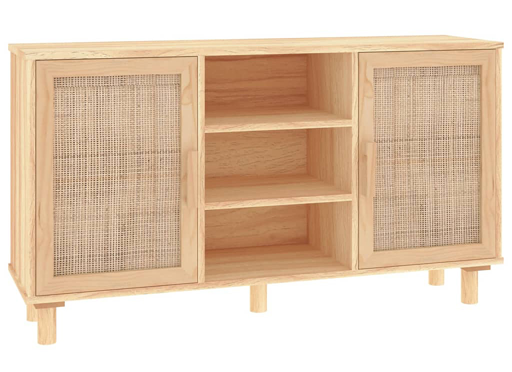 Brązowa komoda z półkami w stylu boho B6-F03