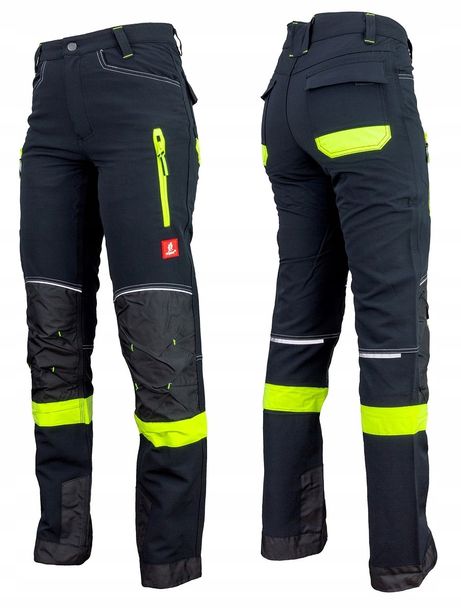 ELASTYCZNE Spodnie robocze ODBLASKOWE SOFTSHELL HV