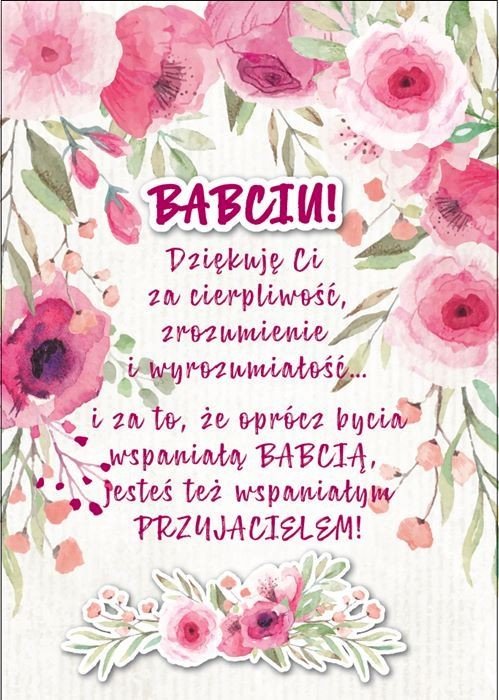 Prezent dla Babci Kartka z podziękowaniami DK706