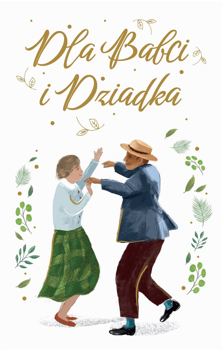 Dla Babci i Dziadka Kartka, Laurka z życzeniami U114