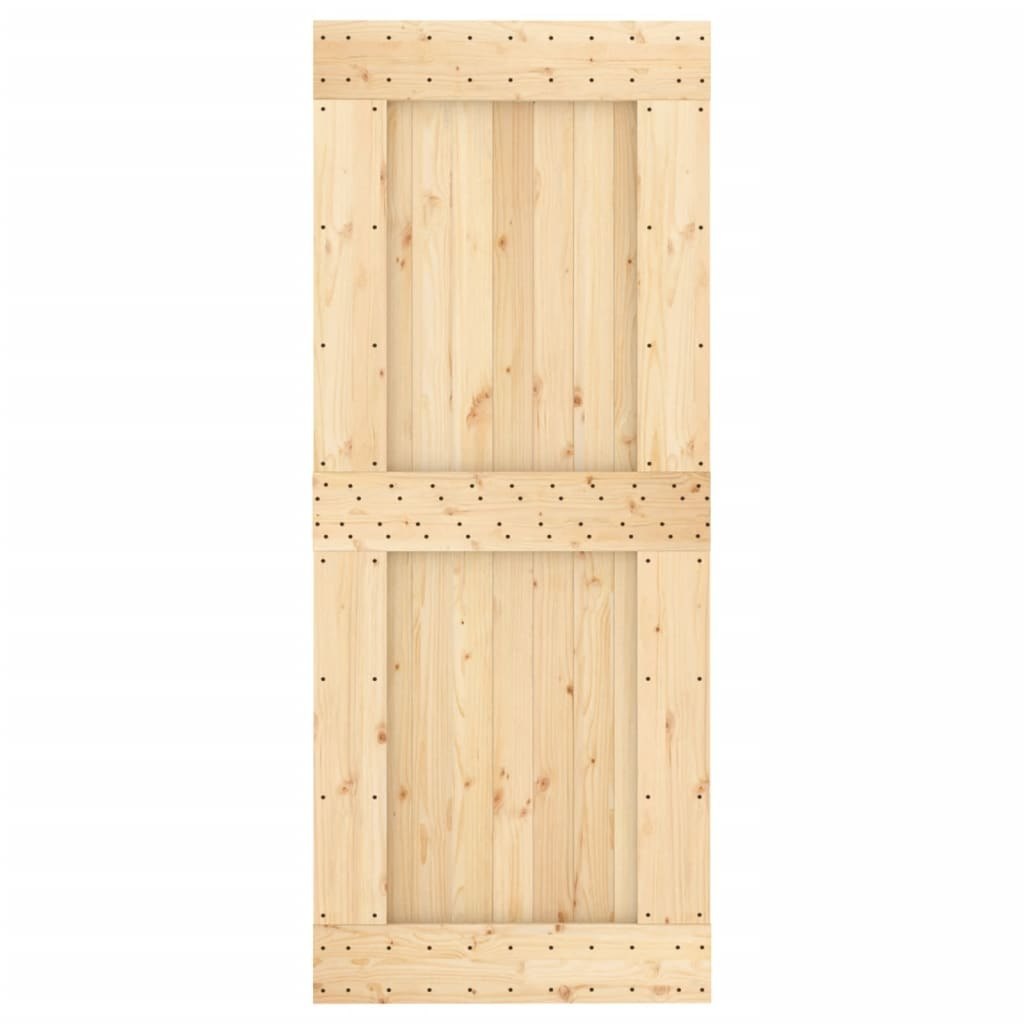 Drzwi przesuwne z osprzętem, 85x210 cm, lite drewno sosnowe 8721012081673