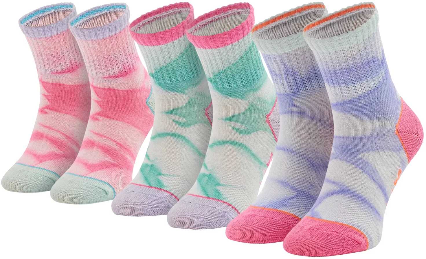 Skechers 3PPK Girls Casual Fancy Tie Die Socks SK41076-6064 Rozmiar: 31-34