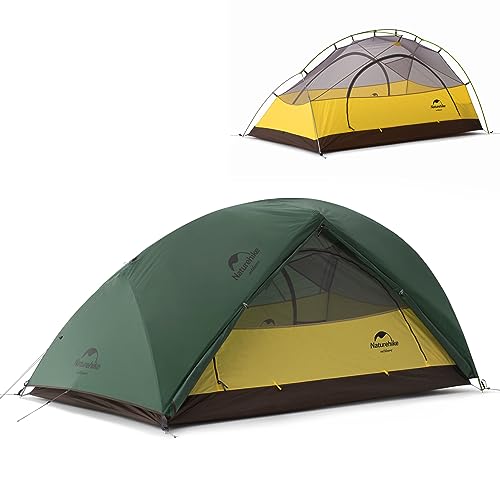 Naturehike Star-River Lekki Namiot 20D Silikon Materiał 2-Osobowy Podwójna Warstwa Aluminium Rod Namiot Kempingowy (210T Pomarańczowy)
