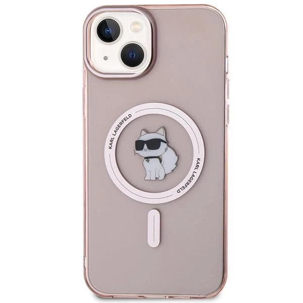 Etui Karl Lagerfeld IML Choupette MagSafe na iPhone 15 Plus - różowe
