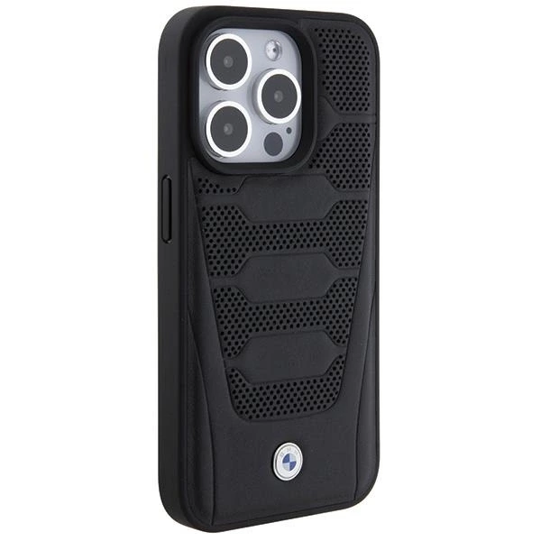 Etui BMW Leather Seats Pattern na iPhone 15 Pro - czarne