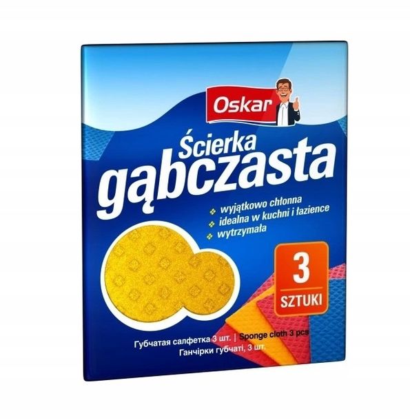 Oskar Delko Ścierka gąbczasta 17,5x15,5 3szt  17824