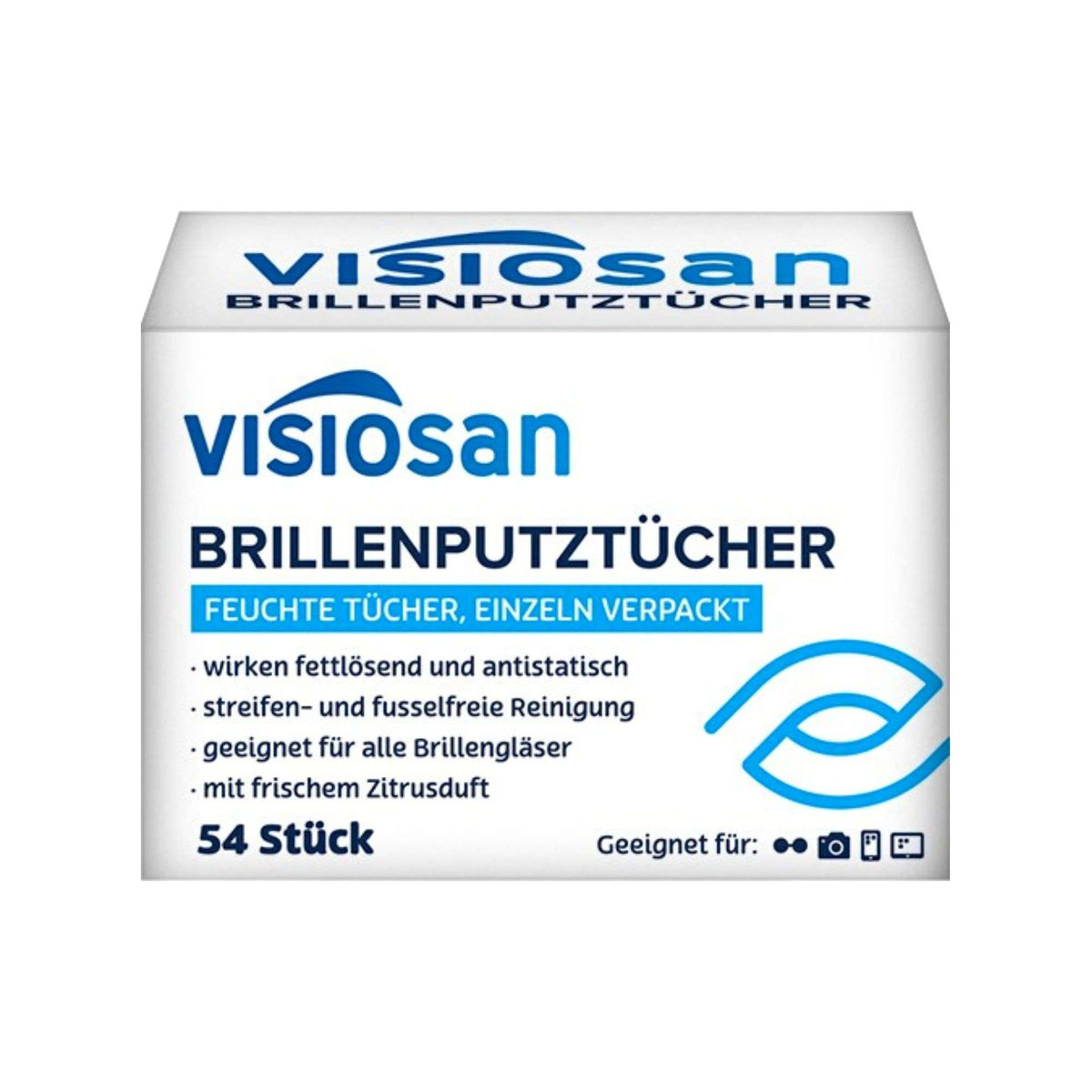 Chusteczki nawilżane VISIOSAN Brillen Putztucher do czyszczenia okularów 54 szt