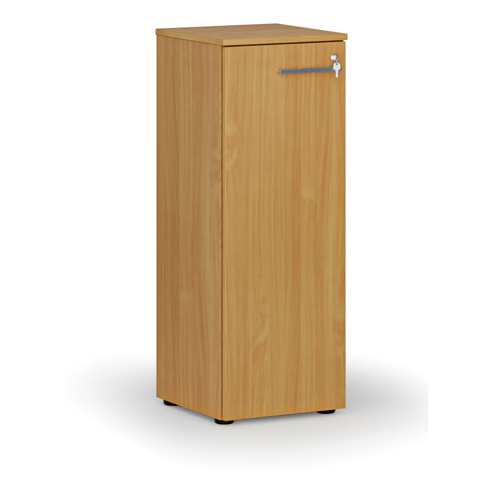 Szafa biurowa niska z drzwiami PRIMO WOOD, 1087 x 400 x 420 mm, buk
