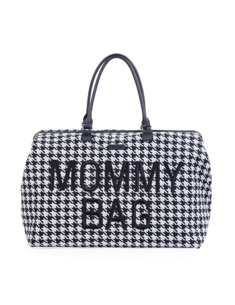 Childhome Torba Mommy Bag czarna-biała pepitka