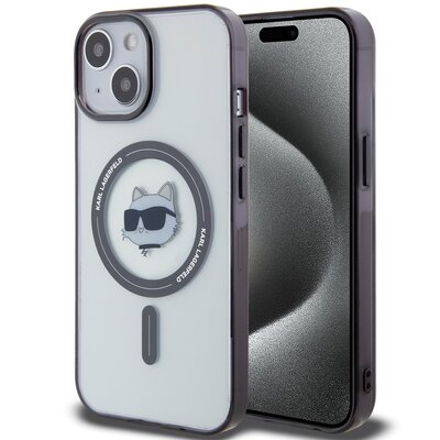 Karl Lagerfeld Etui Hardcase IML Choupette`s Head Magsafe do iPhone 15 Plus 6.7 cala Przezroczysty KLHMP15MHCHNOTK