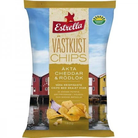 Chips Estrella West Coast Chedder & Red Onion 180g
