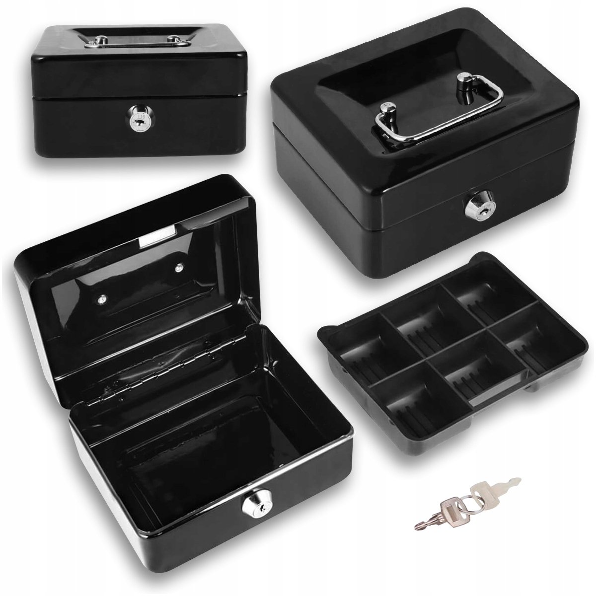 Metalowa Kasetka Na Pieniądze Mini Sejf Kluczykowy Klasyczny