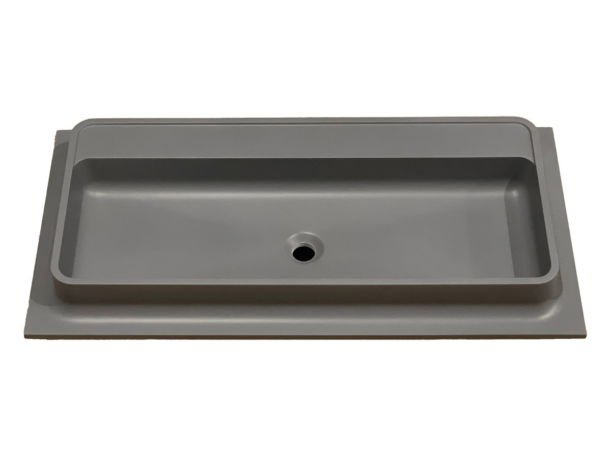 Umywalka Nablatowa, Podwójna, Prostokątna, Szara, 100 X 50 Cm, Polski Producent / Idealstones