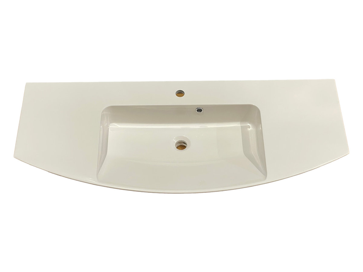 Umywalka wpuszczana w blat, biała, 121 x 50 cm