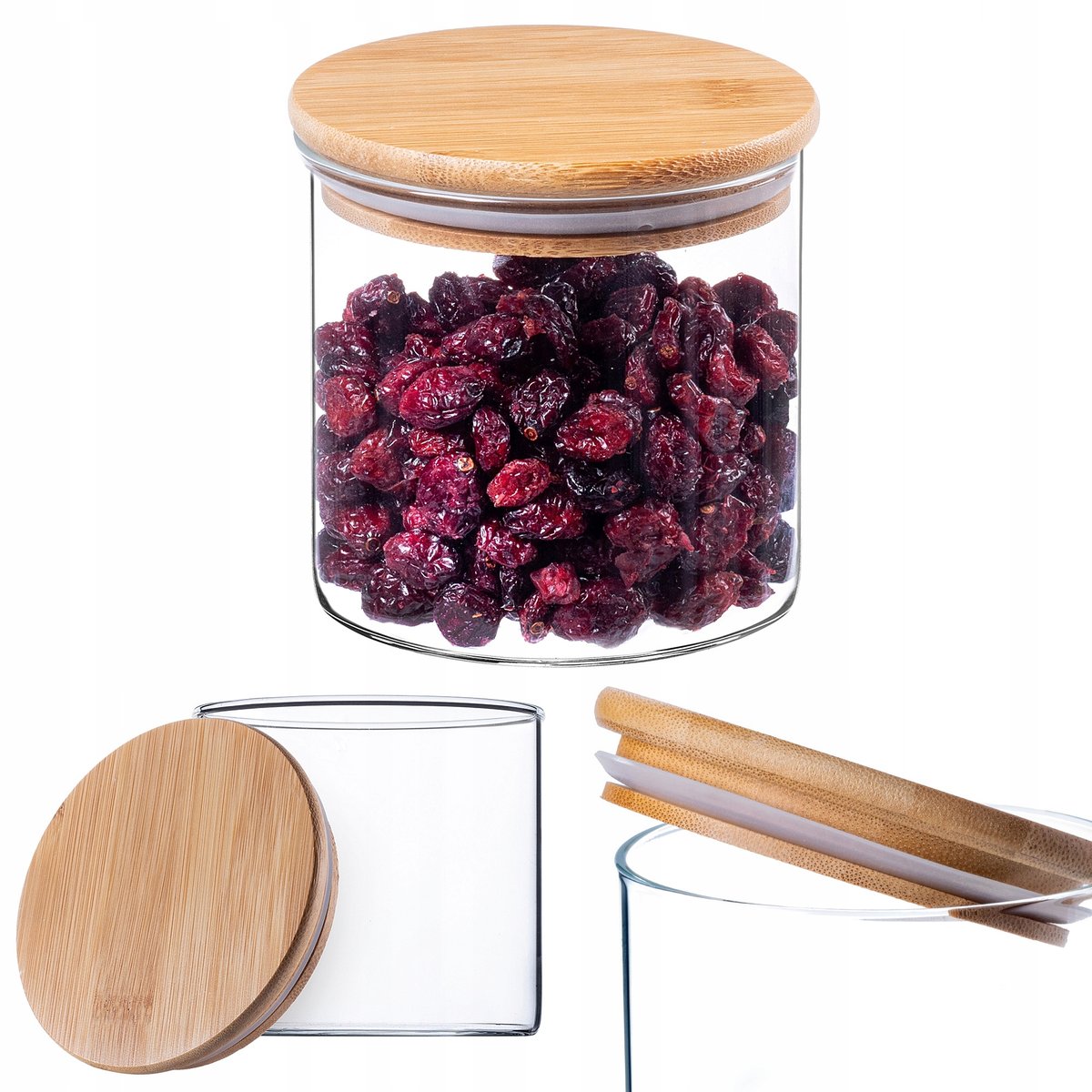 KADAX Pojemnik Na Żywność Szklany Przyprawy Sypkie Z Pokrywką Słoik 680ml