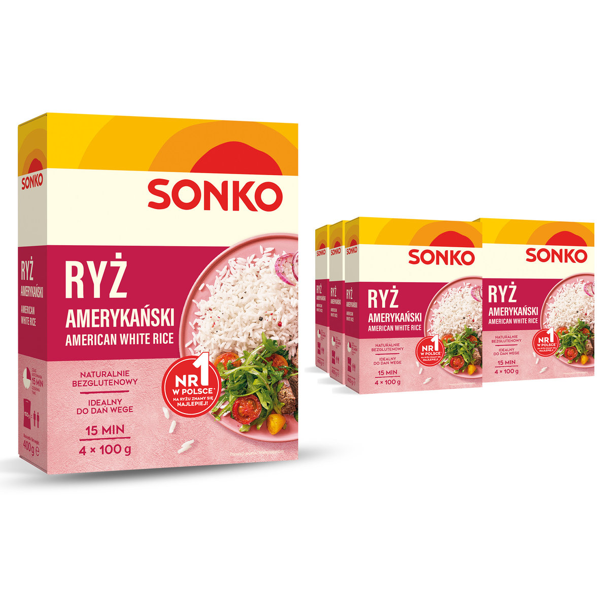 6x SONKO Ryż biały amerykański 4x100g