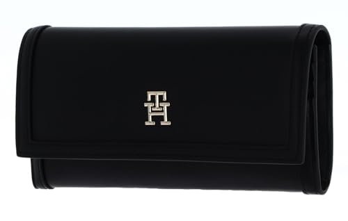 Tommy Hilfiger Damski portfel TH City Compact L Flap Wallet, czarny, jeden rozmiar, Czarny