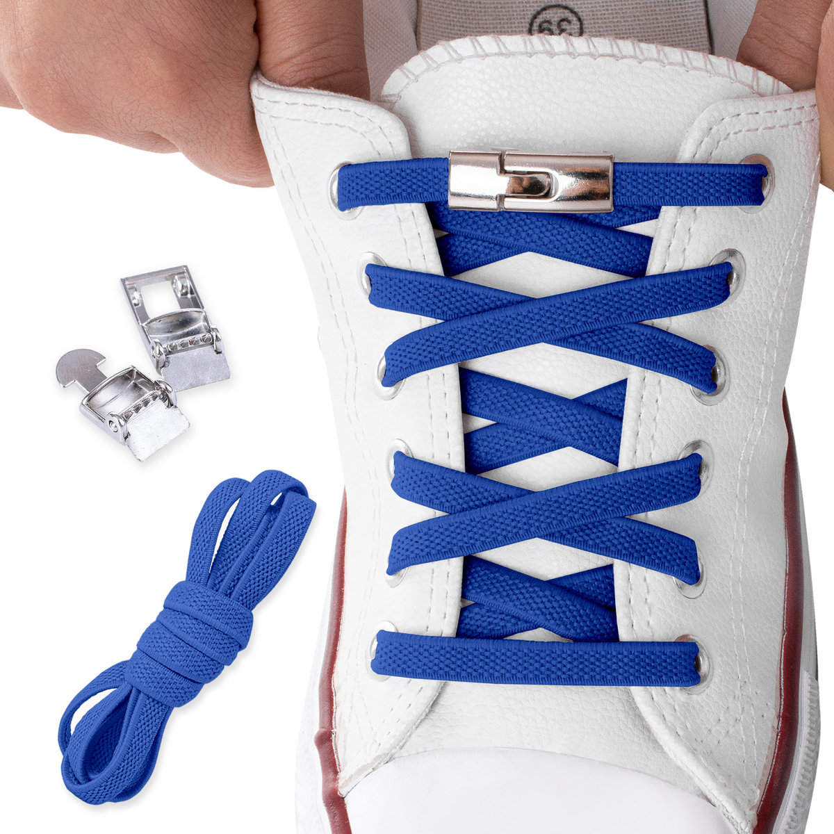 Sznurówki płaskie bez wiązania na zapinki do butów obuwia ecru Sulpo 100 cm