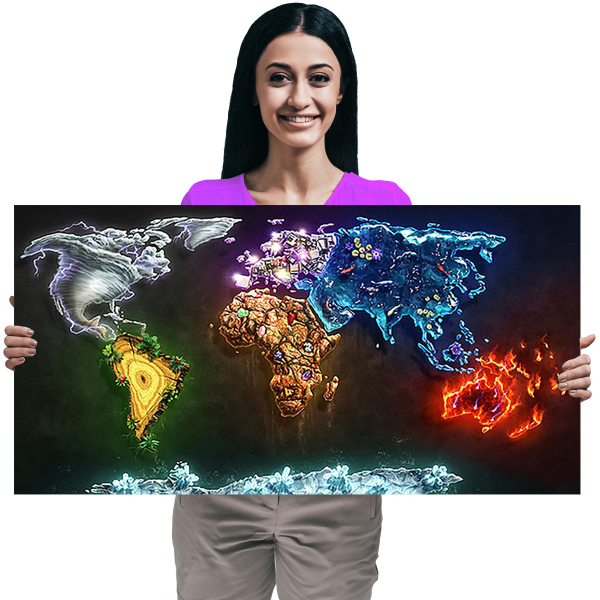 Haft Diamentowy Diamond Painting,DIAMENTOWY MALARZ,Obraz DIY 5D,Mozaika Diamentowa 50x100, Mapa