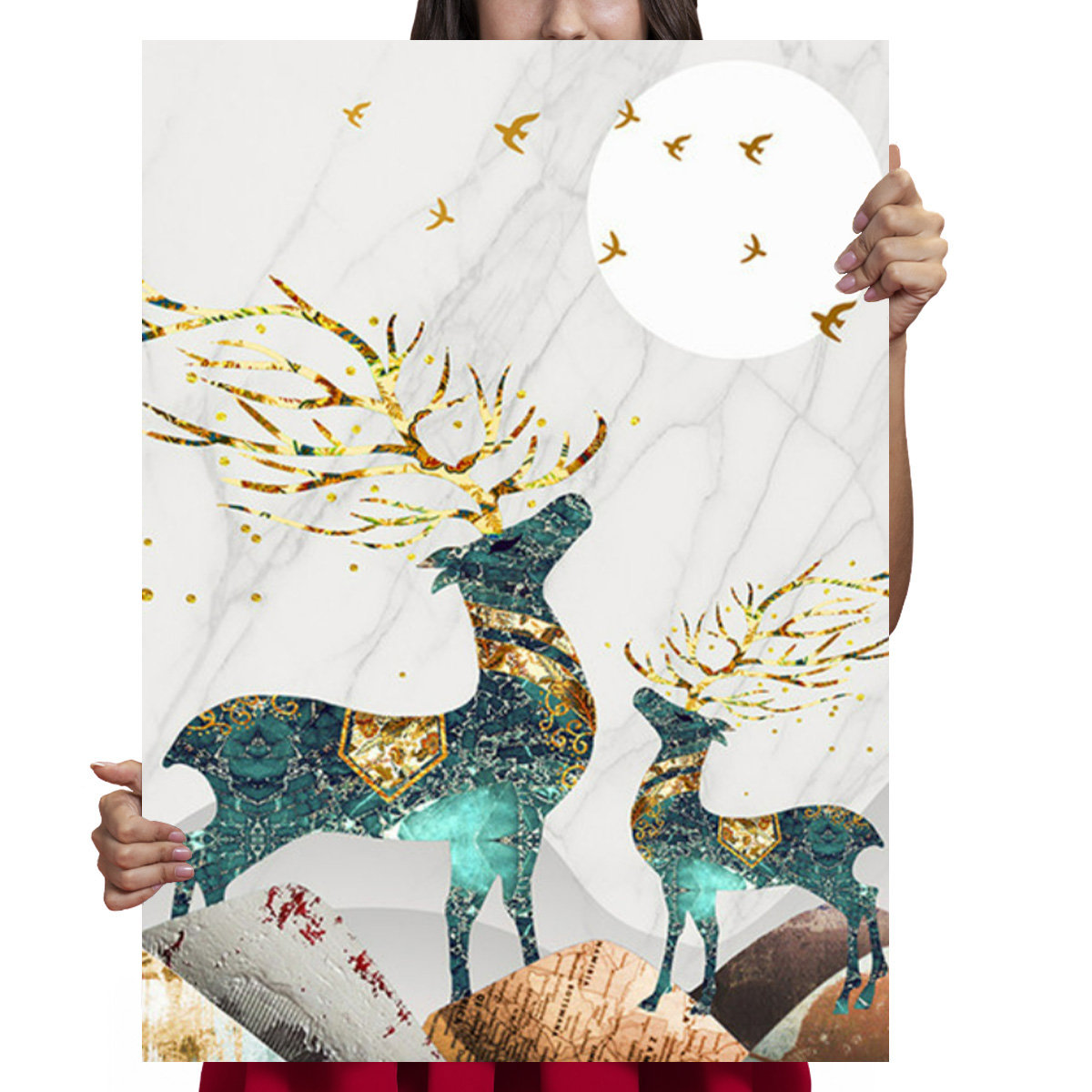Haft Diamentowy Diamond Painting,DIAMENTOWY MALARZ,Obraz DIY 5D,Mozaika Diamentowa 40x60, Jelenie