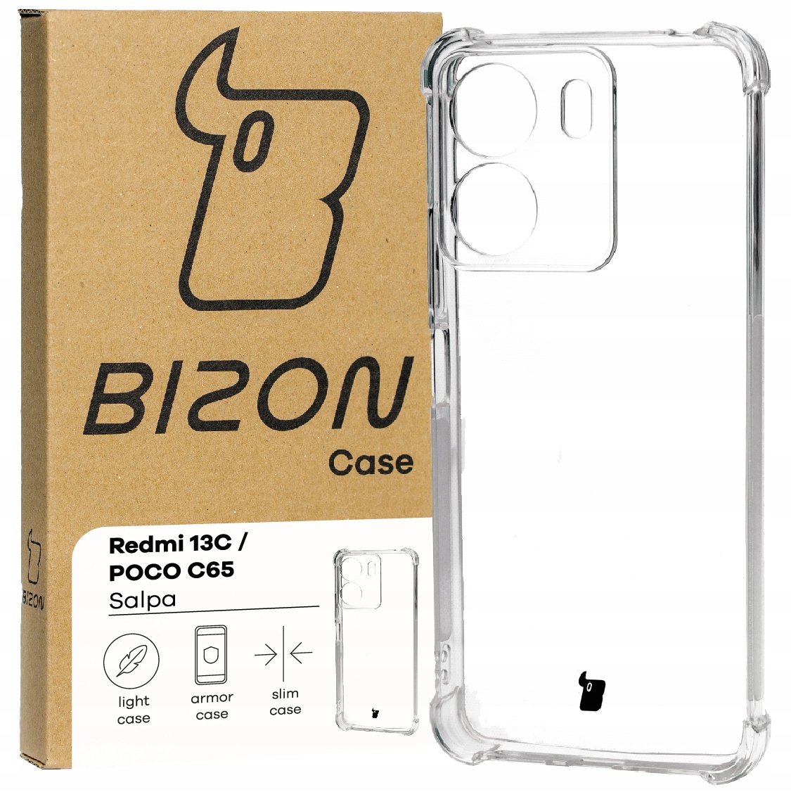 Etui Bizon Case Salpa do Xiaomi Redmi 13C / Poco C65, przezroczyste