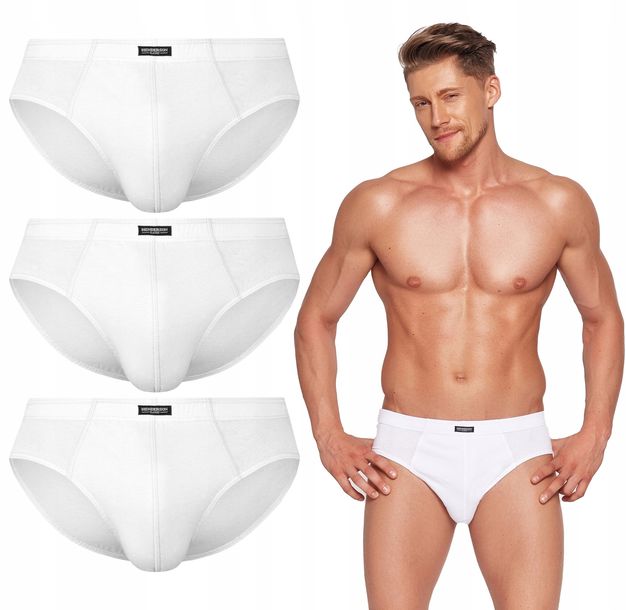﻿Slipy Męskie Henderson Bawełniane Białe 3-PAK XL