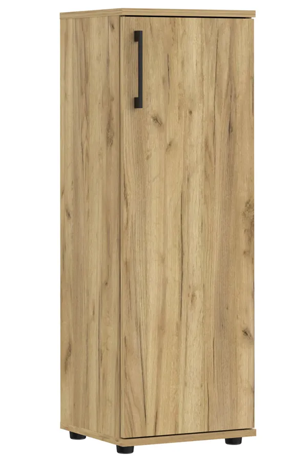 Regał biurowy minimalistyczny z drzwiczkami dąb craft M0-E50