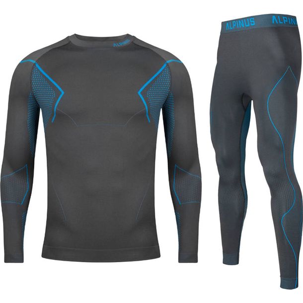 Komplet Bielizny Termoaktywnej Męskiej Alpinus Active Base Layer Set Gt43880 Szaro-Niebieski - L