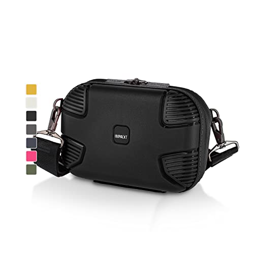 IMPACKT IP1 Bagaż podręczny Crossbody Bag z plastiku pochodzącego z recyklingu; zrównoważona torba na ramię + odpinany pasek do noszenia, czarny