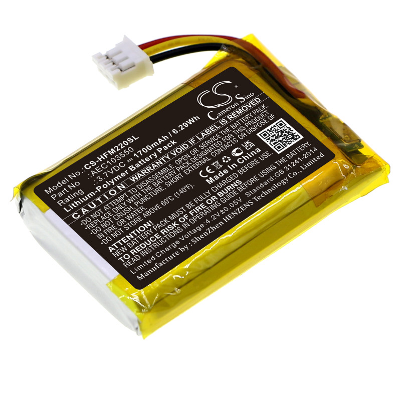 HiFiMAN R2R2000 / AEC103550 1700mAh 6.29Wh Li-Polymer 3.7V (Cameron Sino)
