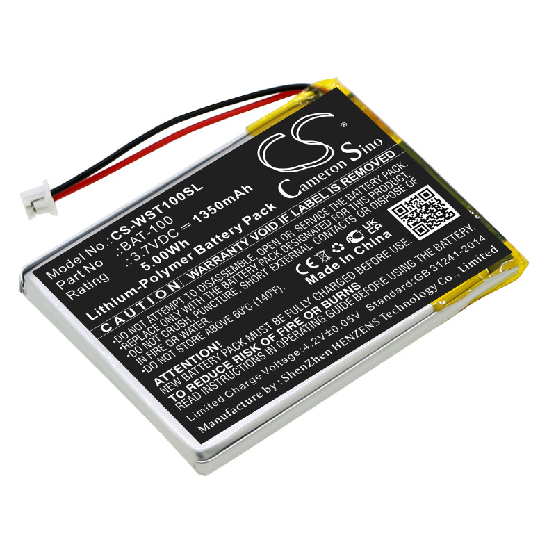Williams Sound DLT100 / BAT-100 1350mAh 5.00Wh Li-Polymer 3.7V (Cameron Sino)