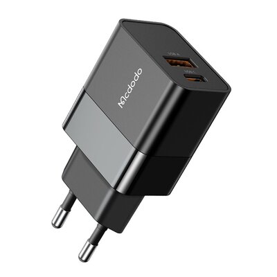 Ładowarka Do Telefonu Mcdodo, Szybka, Usb, Usb-c, 20w, Do Iphone, Uniwersalna, Czarna