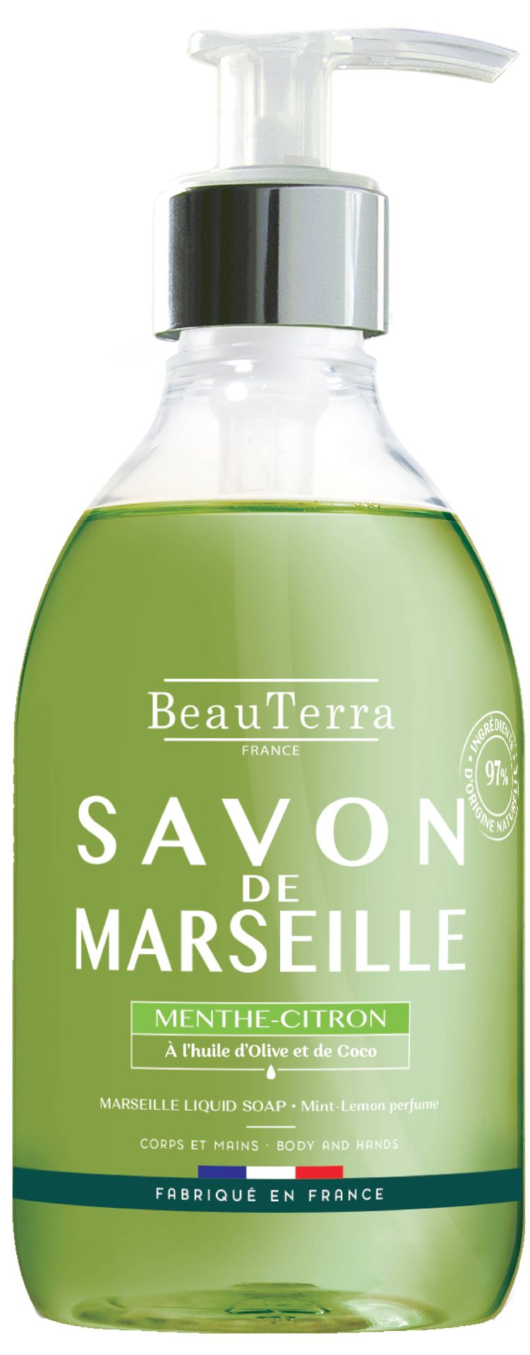 Mydło marsylskie w płynie BeauTerra z miętą i cytryną 300 ml (3401360094611)