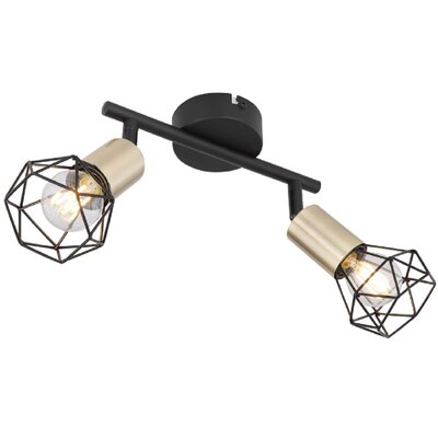 Globo Xara I 54802S-2AB kinkiet lampa ścienna 2x40W E14 czarny/mosiądz