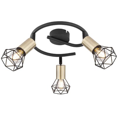 Globo Xara I 54802S-3AB plafon lampa sufitowa 3x40W E14 czarny/mosiądz
