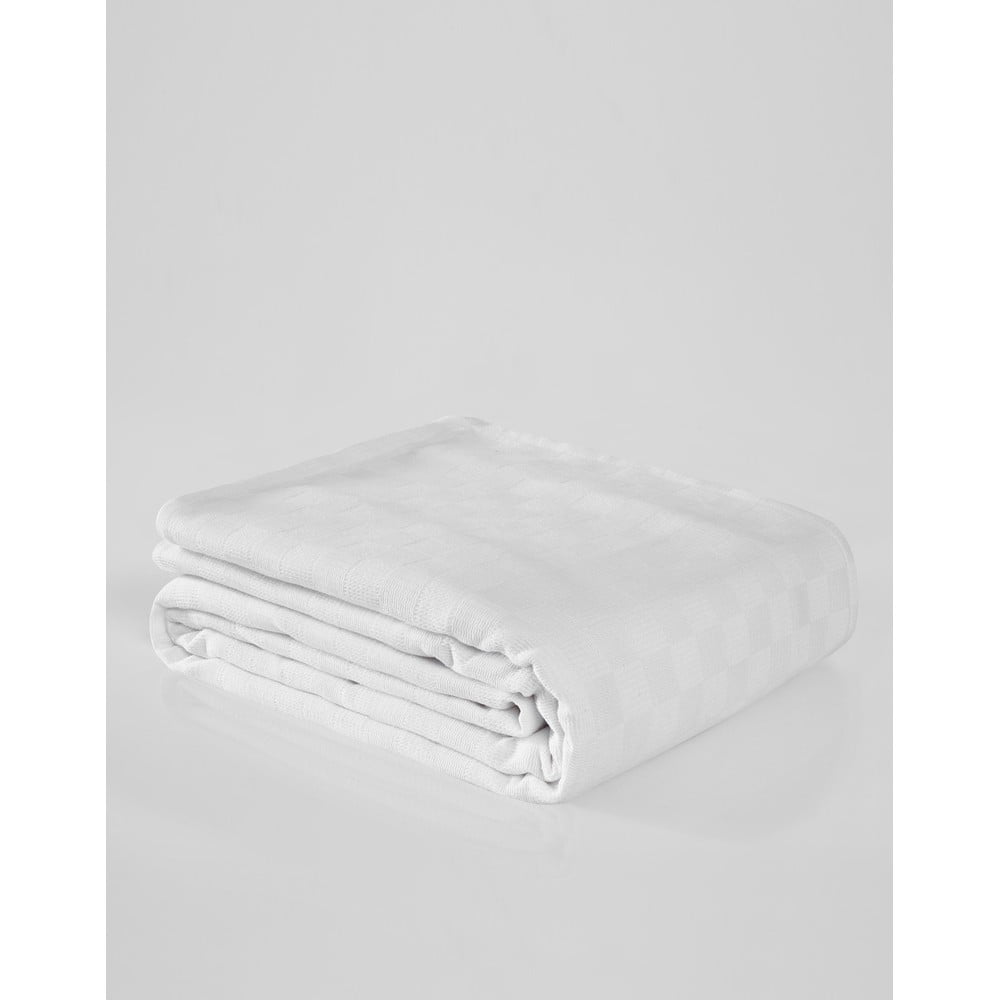 Biała bawełniana narzuta na łóżko dwuosobowe 200x230 cm Plain – Mijolnir