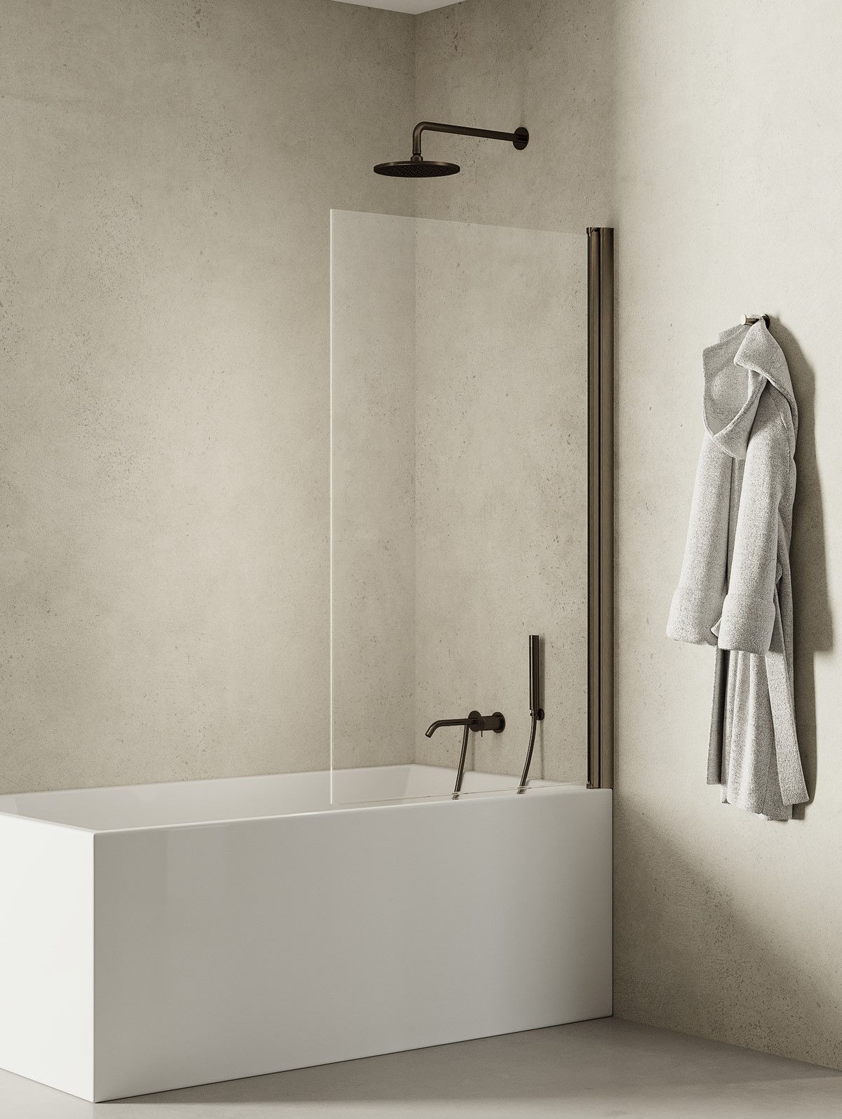 Parawan nawannowy New Trendy New Soleo 80x140 cm 1-częściowy składany uniwersalny grafit szczotkowany P-0148