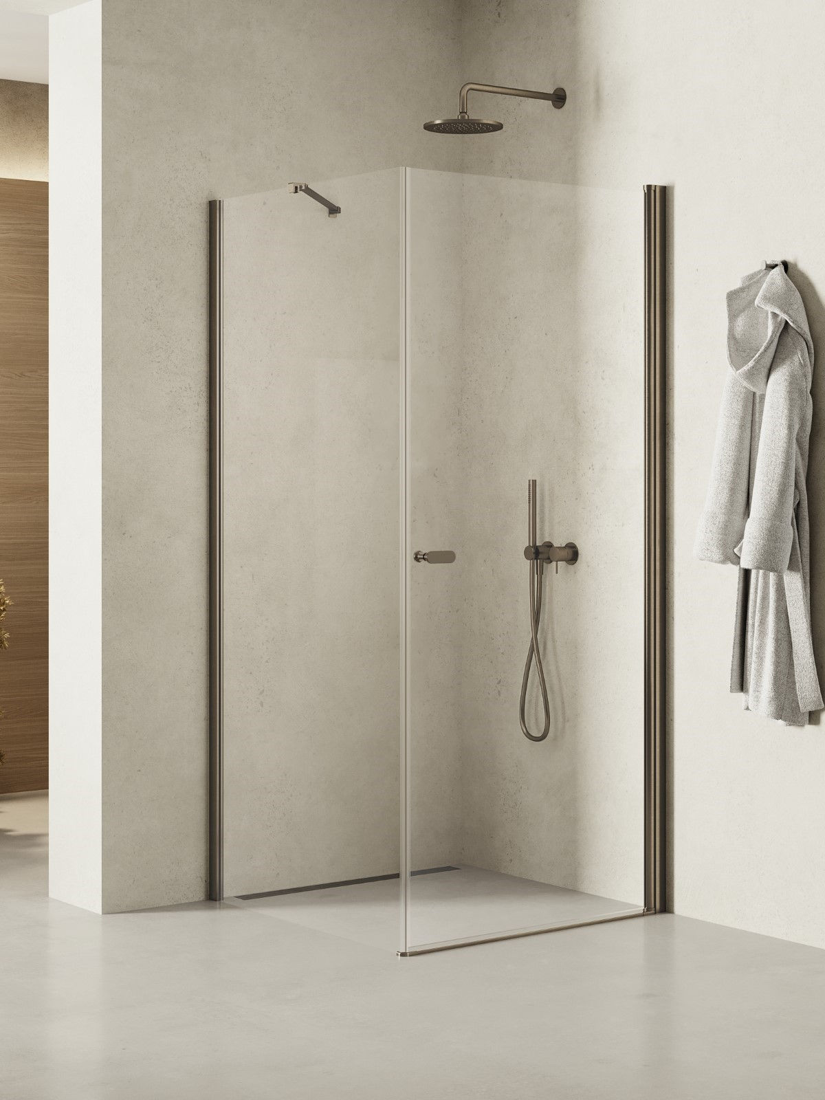 Kabina prysznicowa New Trendy New Soleo 70x80 prostokątna grafit uniwersalna K-2126