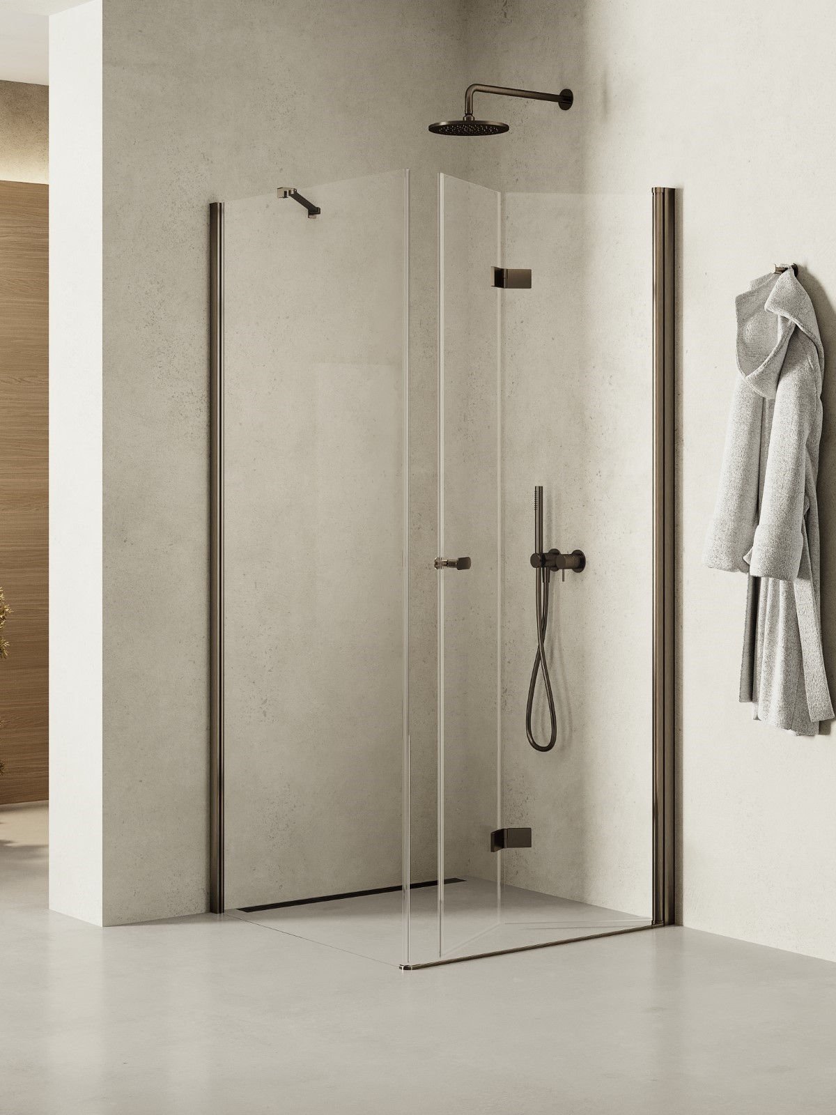 Kabina Prysznicowa New Trendy New Soleo 100X110 Prostokątna Grafit Prawa K-2239
