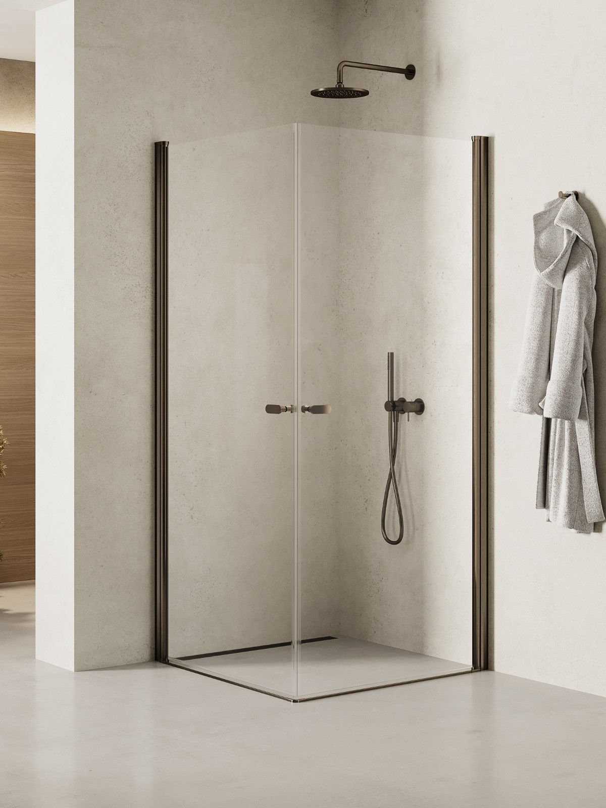 Kabina prysznicowa New Trendy New Soleo 80x100 prostokątna grafit uniwersalna K-2179