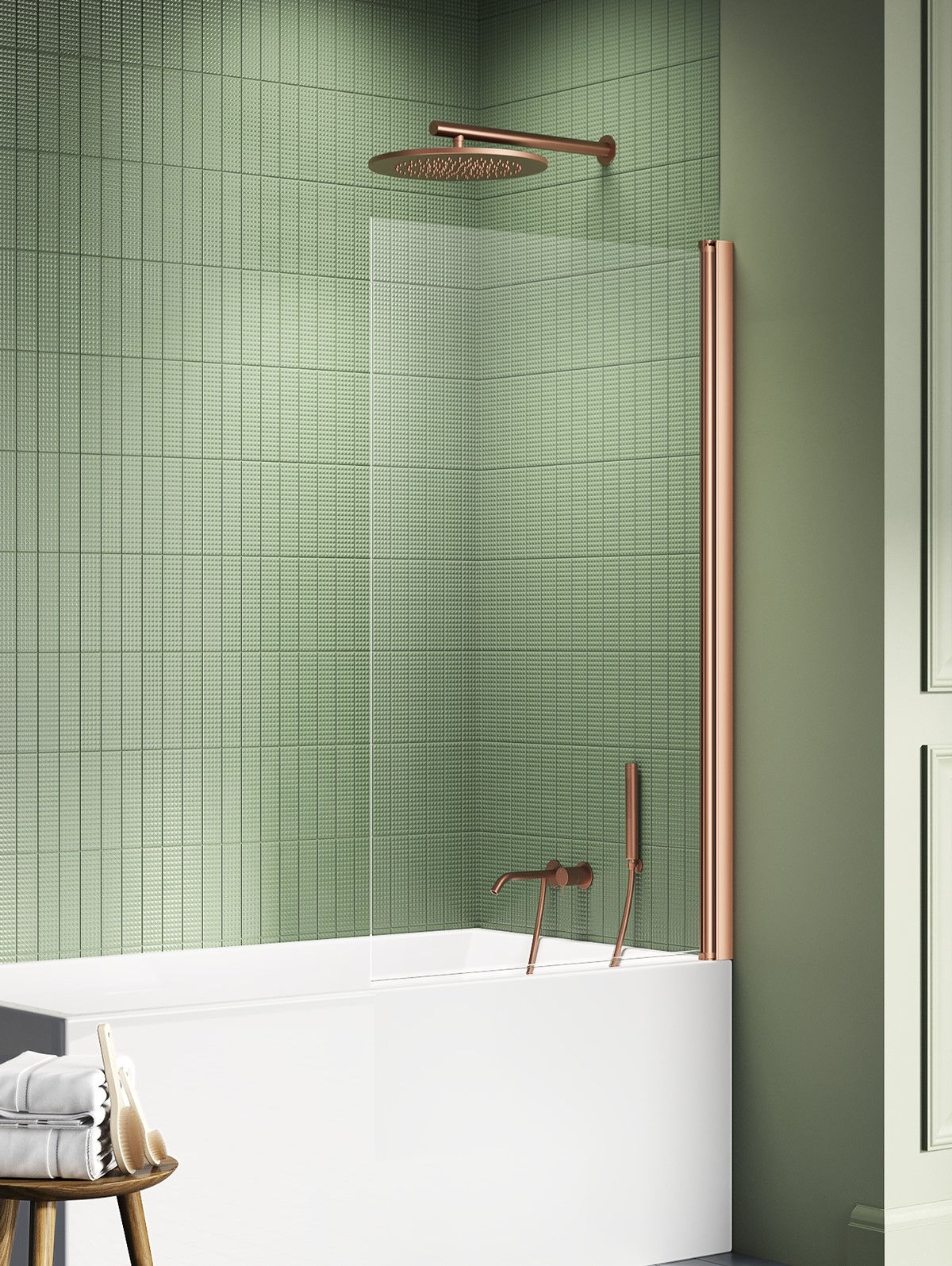 Parawan nawannowy New Trendy New Soleo 100x140 cm 1-częściowy składany uniwersalny miedź szczotkowana P-0131