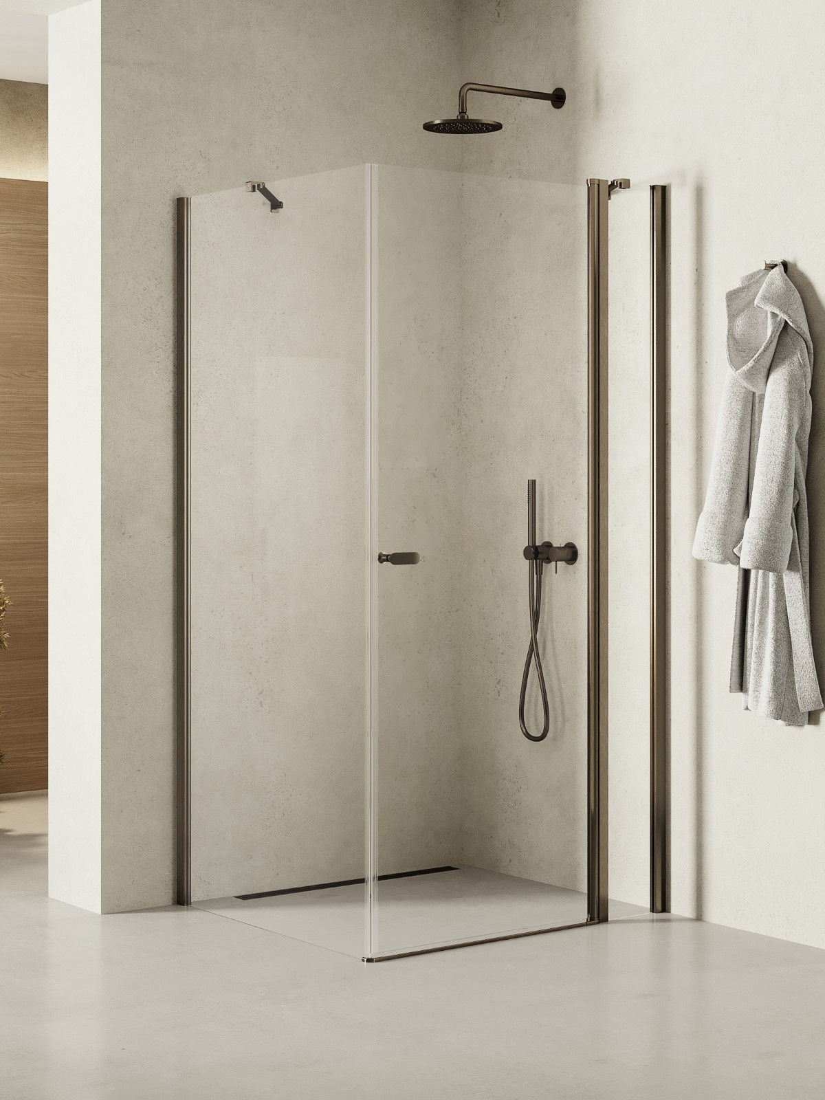 Kabina prysznicowa New Trendy New Soleo 90x110 prostokątna grafit uniwersalna K-2153