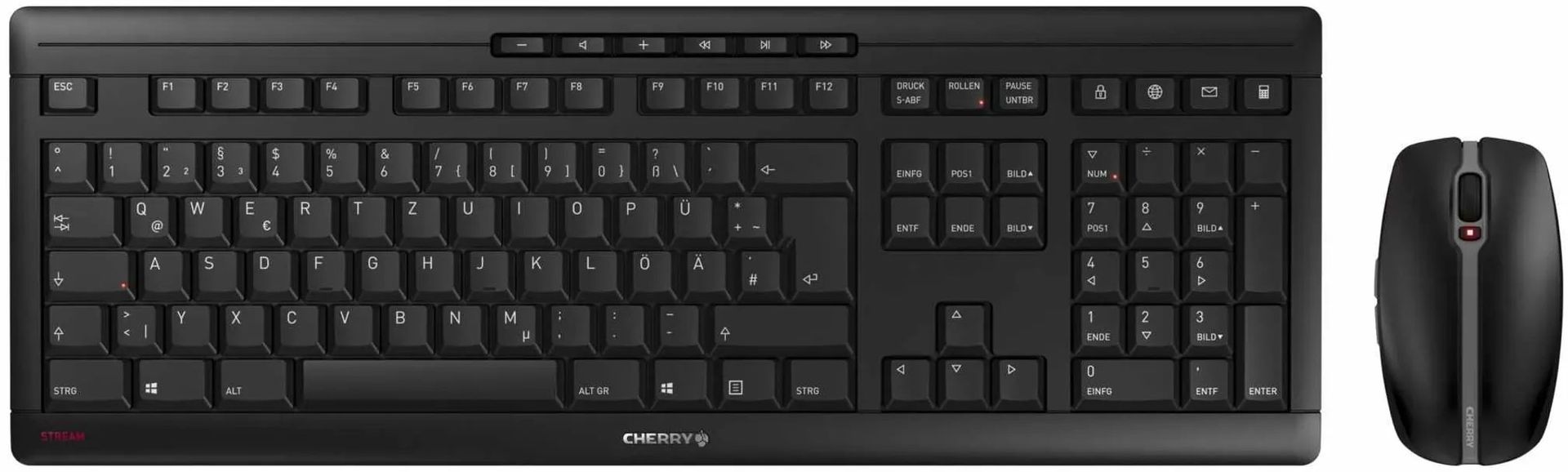 Zestaw bezprzewodowy Cherry Stream Recharge RF Wireless Czarny (JD-8560DE-2)