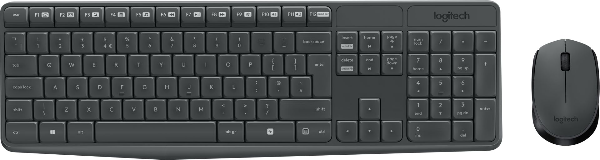 Zestaw bezprzewodowy Logitech MK235 USB 2.4 GHz Szary (920-007905)