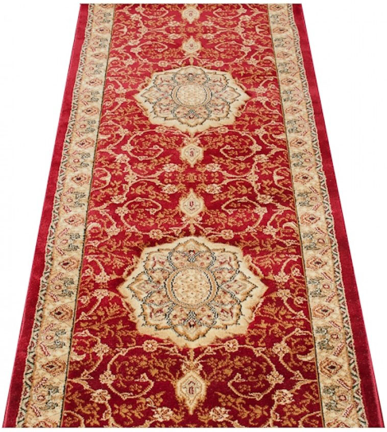 Czerwony elegancki chodnik vintage na metry G2-E08