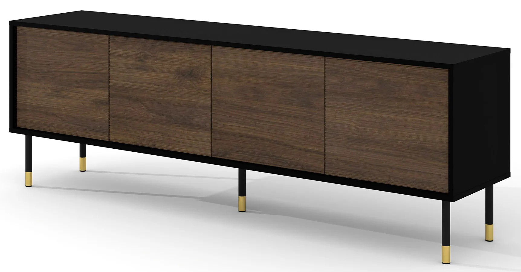 Frezowana szafka pod TV czarny + dąb catania M8-S99