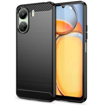 Etui TECH-PROTECT TPUCarbon do Xiaomi Redmi 13C/Poco C65 Czarny