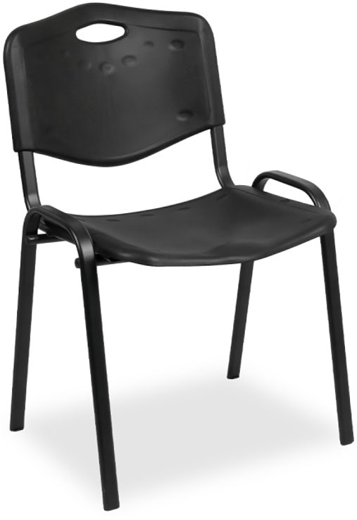 Czarne krzesło konferencyjne sztaplowane F4-N18